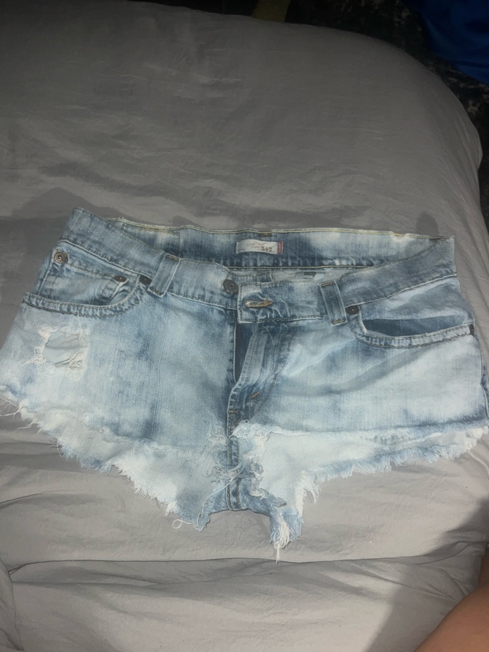 Levi's Light Blue Distressed Cutoff Denim Shorts